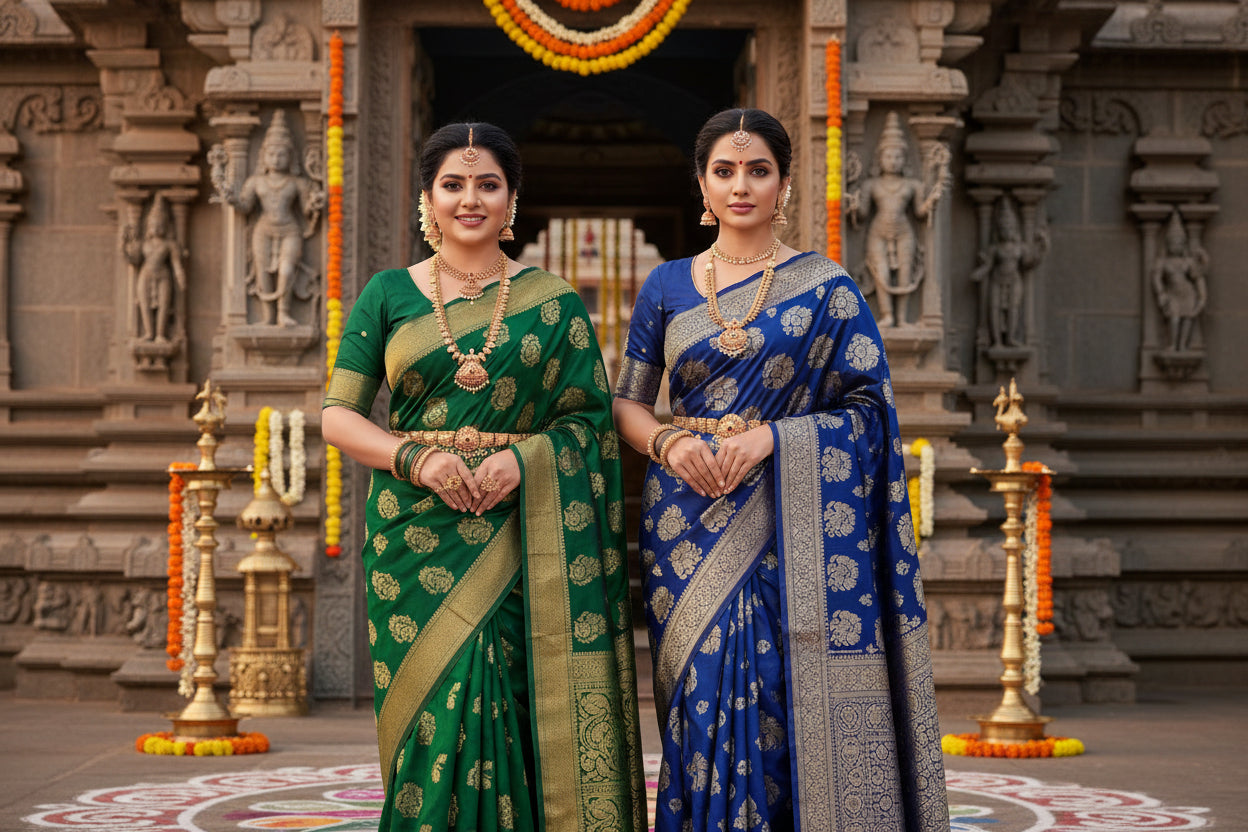 Wedding kanjivaram silk sarees at Sundari