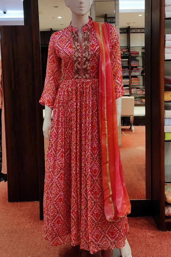 Suit Style Gown In Pink Colour