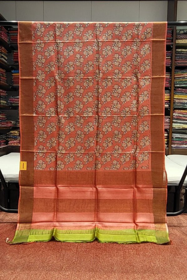 Pure Tussar Silk Saree With Zari Woven Border