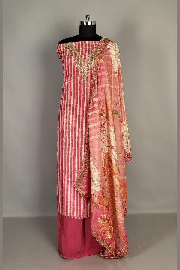 Salwar Suit Fabric with Printed Dupatta