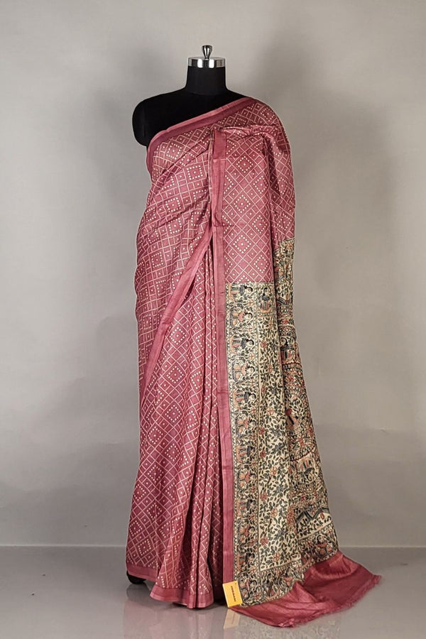 Pure Tussar Silk Saree with Traditional Pallu