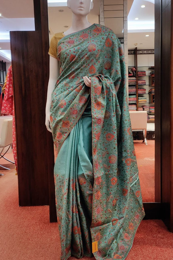 Pure Tussar Silk Embroidered Saree