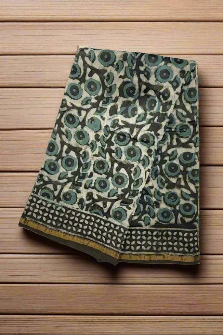 Bagru Printed Saree Chanderi Cotton- Mixed Colour