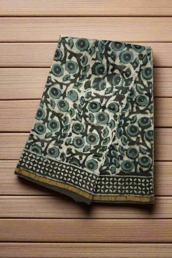 Bagru Printed Saree Chanderi Cotton- Mixed Colour