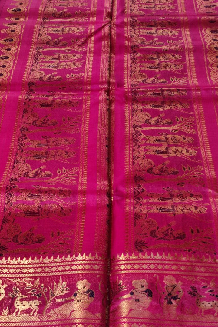 Baluchari Silk Saree In Pink Color