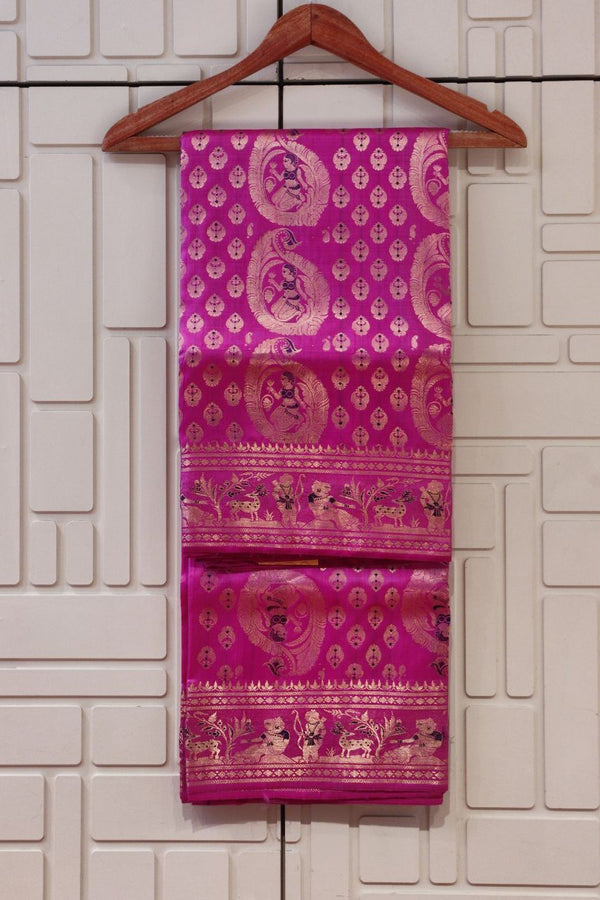 Baluchari Silk Saree In Pink Color