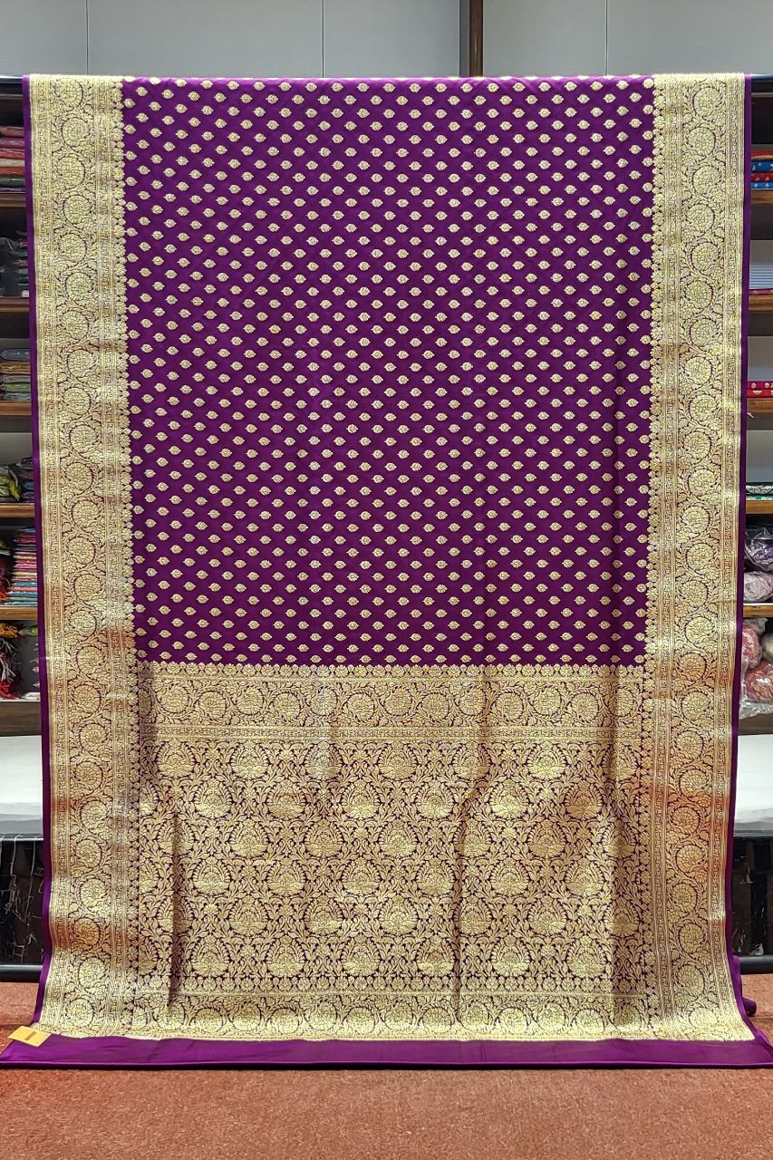 Banarasi Silk Saree for Wedding- Purple Colour