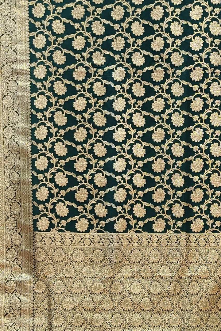 Bridal Banarasi Silk Saree In Green