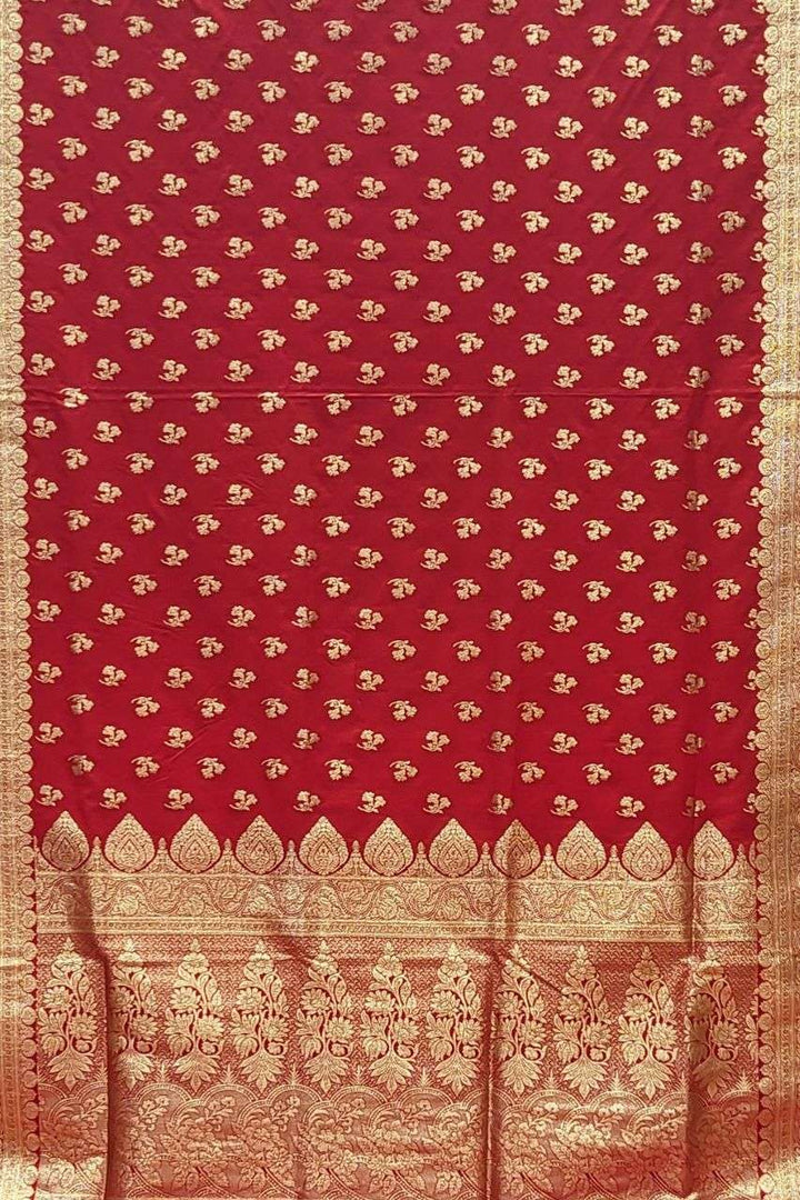 Bridal Red Banarasi Silk Saree- Traditional Work