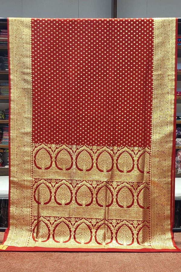 Bridal Banarasi Silk Saree- Small Booti Work