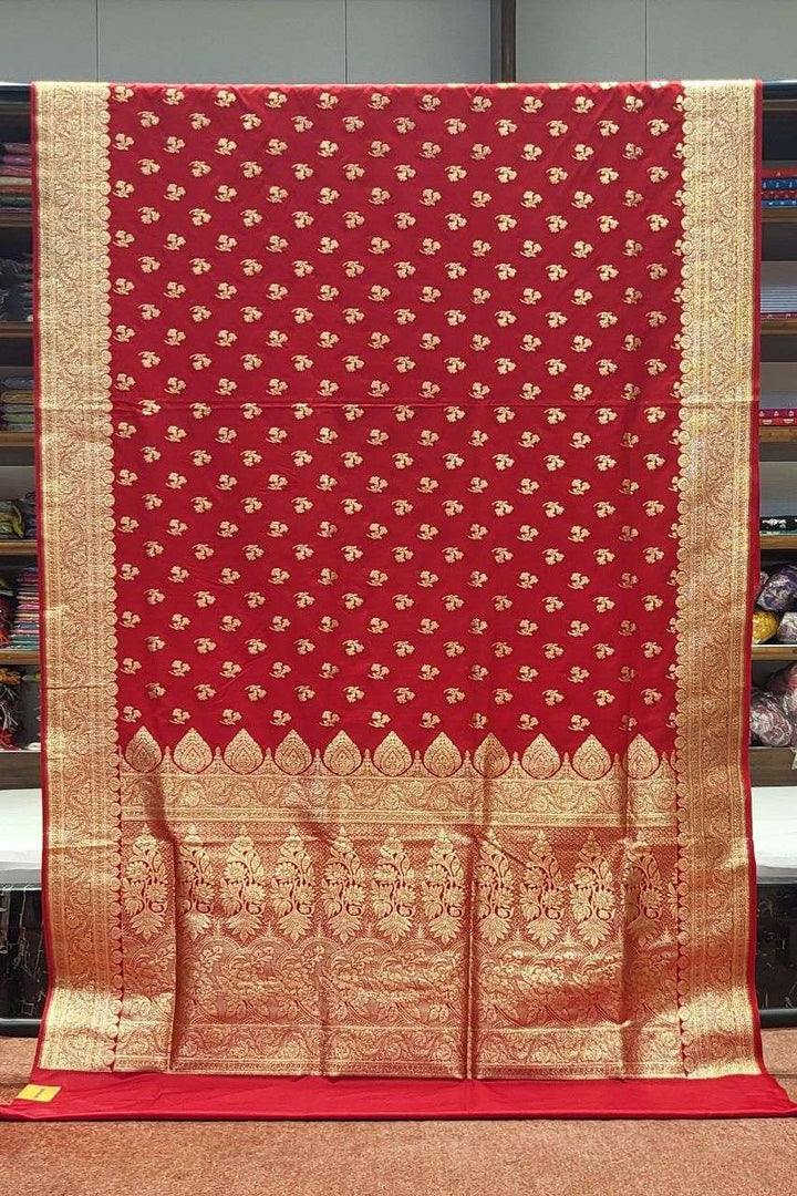 Bridal Red Banarasi Silk Saree- Traditional Work