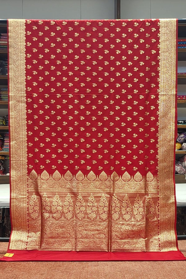 Bridal Red Banarasi Silk Saree- Traditional Work