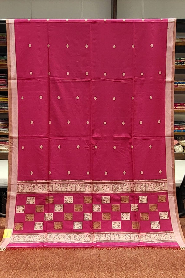 Bengal Cotton Saree With Block Embroidered Pallu
