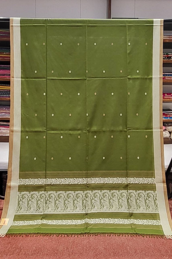 Baluchari Handloom Cotton Saree with Small Booti