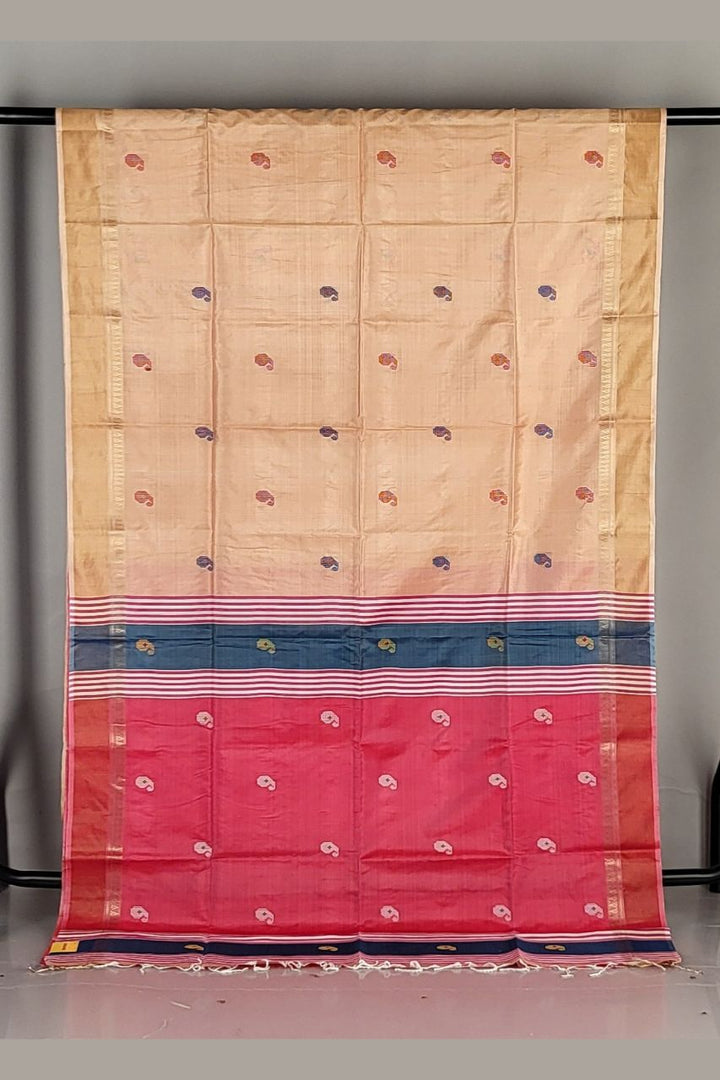 Bishnupur Katan Saree- Beige Colour