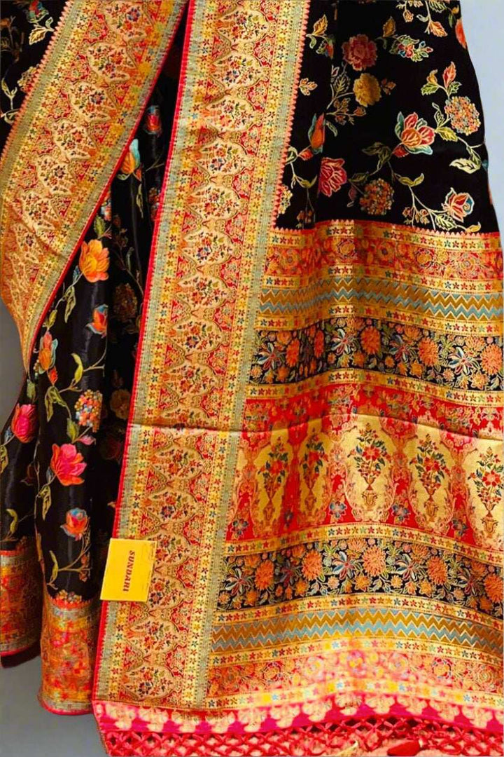 Minakari Saree on Satin Silk