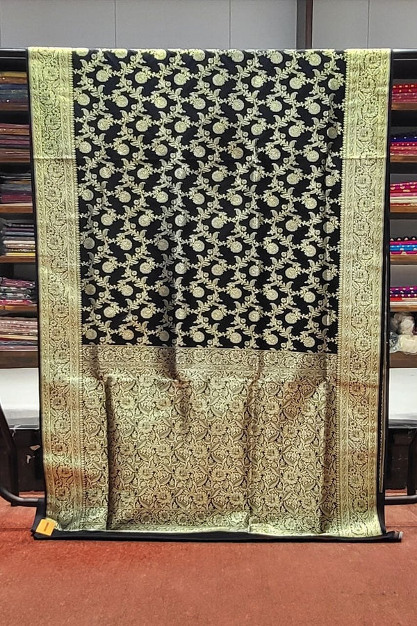 Black Banarasi Silk Saree