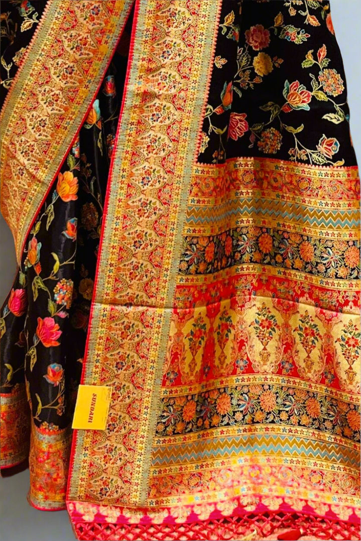 Minakari Saree on Satin Silk