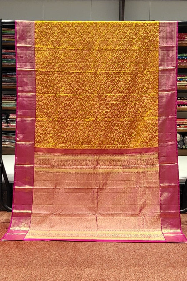 Kanjivaram Silk Saree In Mustard
