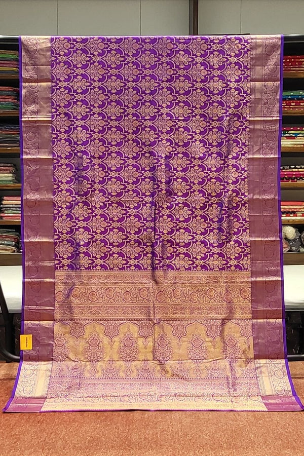 Brocade Kanjivaram Silk Saree In Purple