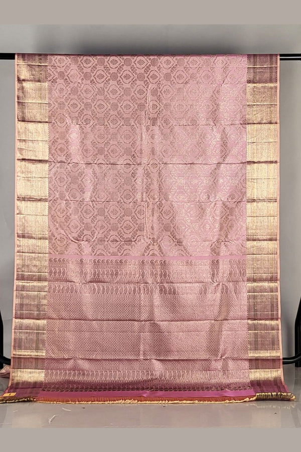 Peach Colour Saree in Brocade Kanjivaram Silk
