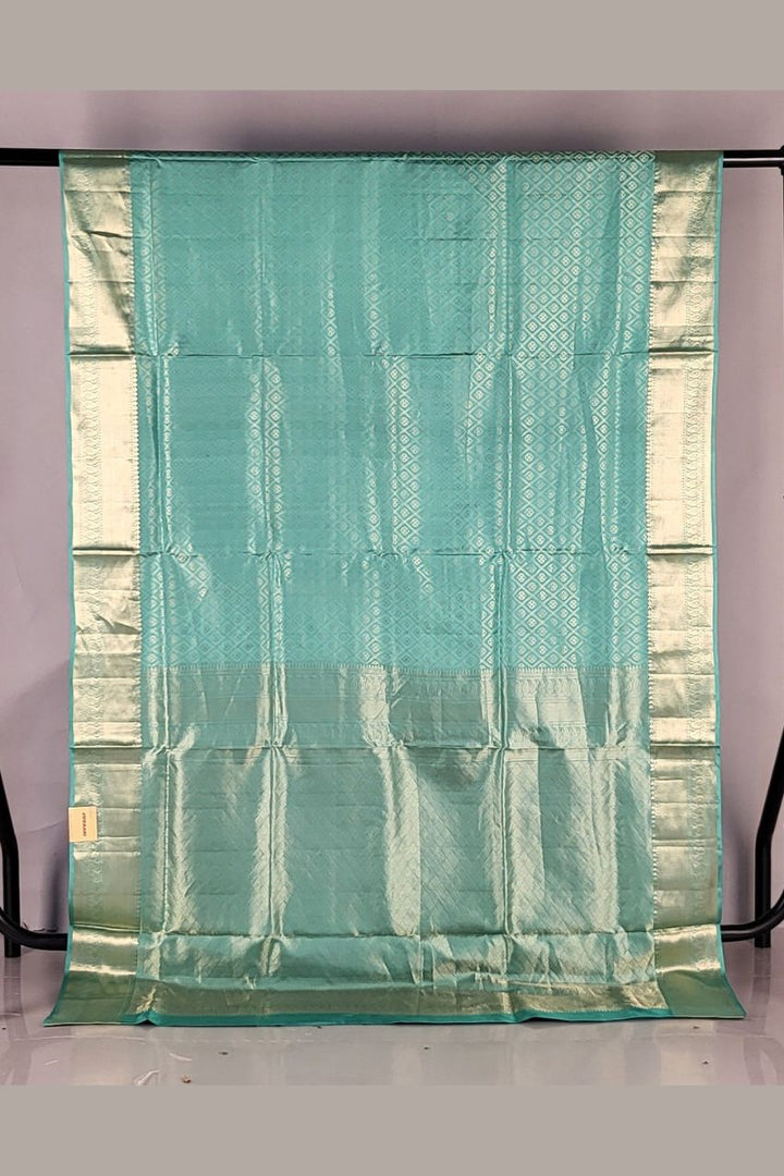 Brocade Saree in Kanjivaram Silk- Sea Green Colour