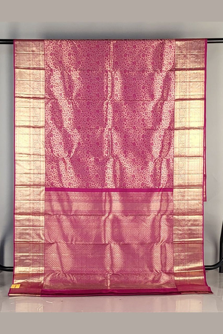 Brocade Kanjivaram Silk Saree with Broad Zari Border
