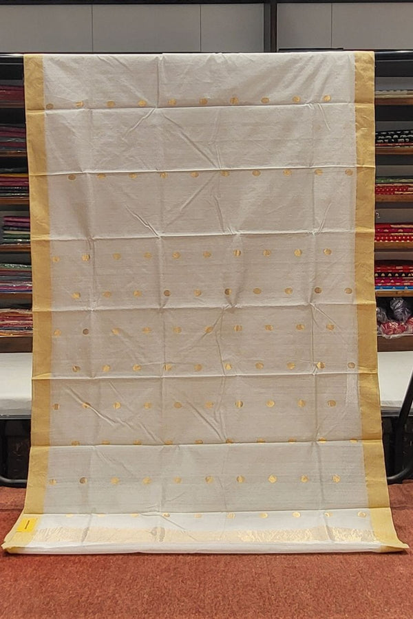 Chanderi Saree in Cotsilk With Golden Booti