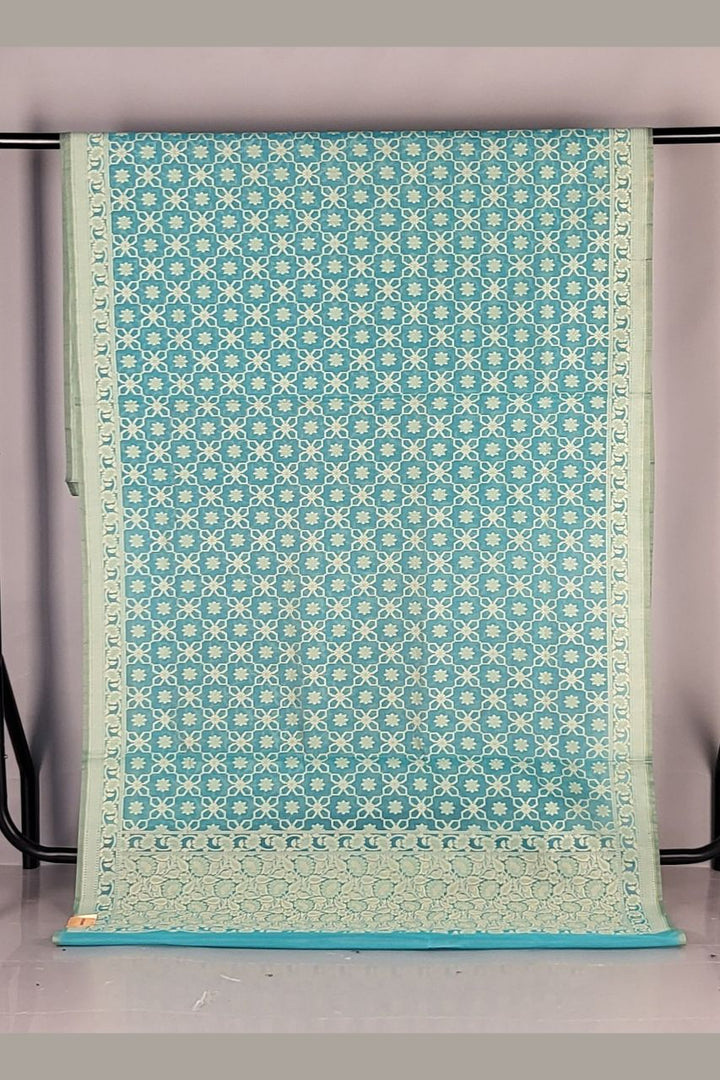 Chanderi Silk Saree with Resham Woven- Blue
