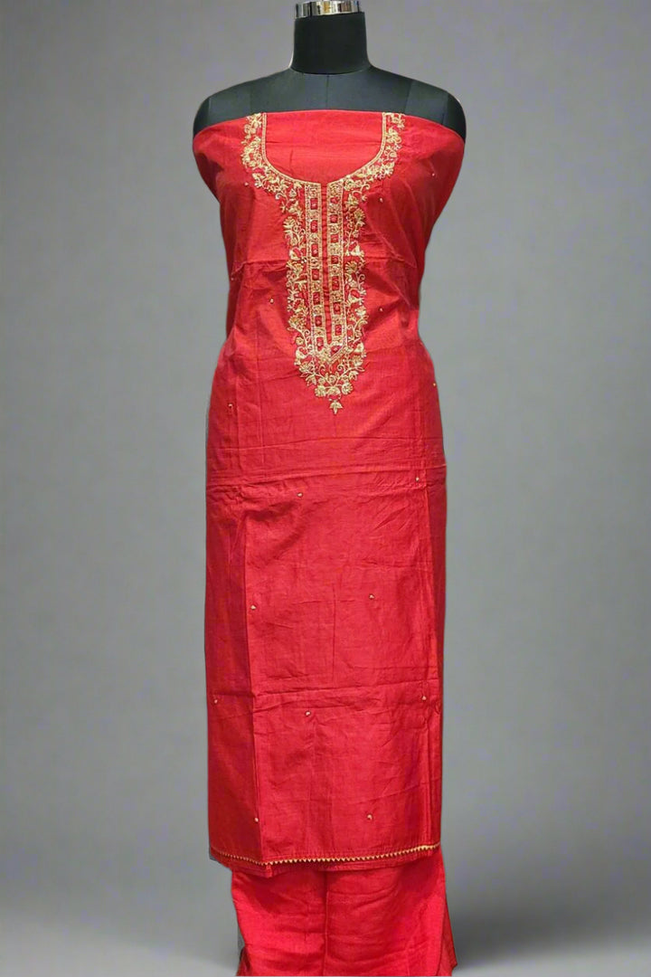 Salwar Suit Piece on Chanderi Silk