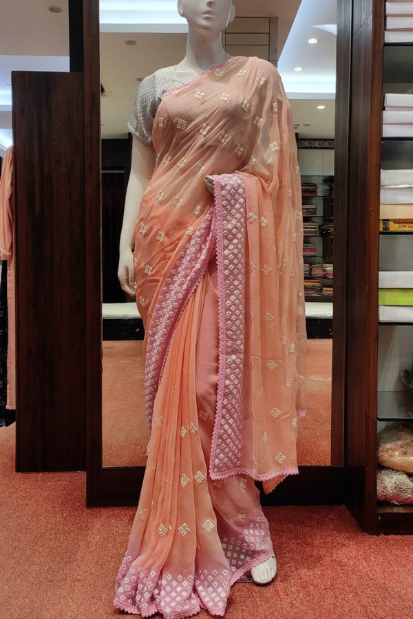 Chiffon Saree with Thread Work