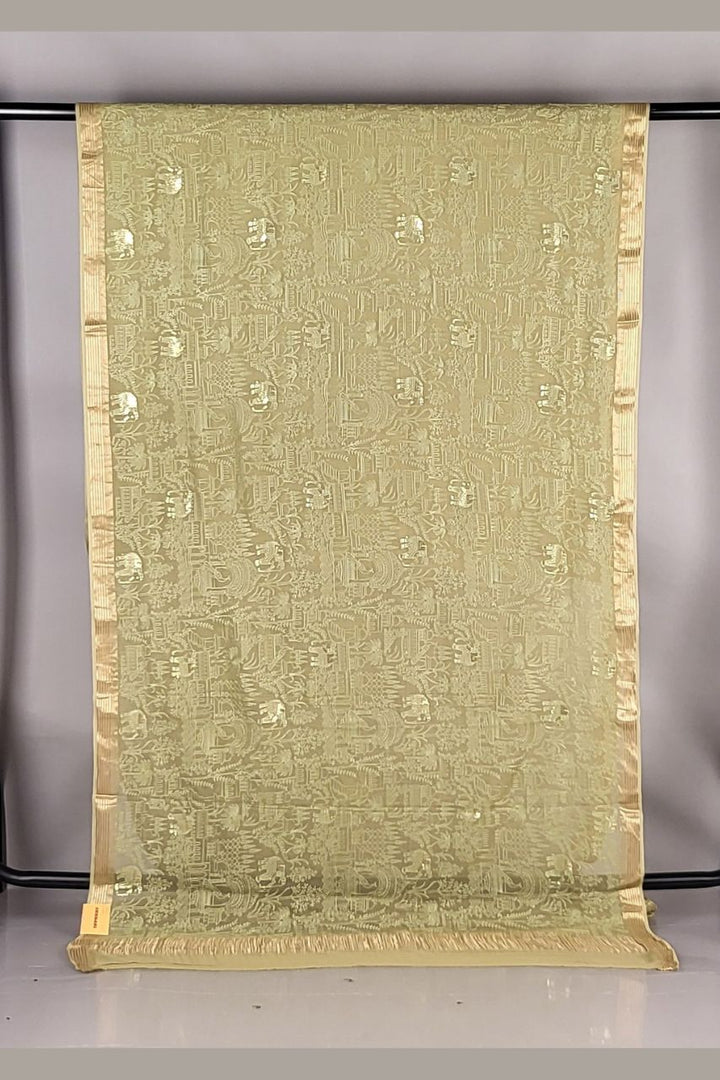 Chiffon Saree with Zari Border and Thread Work