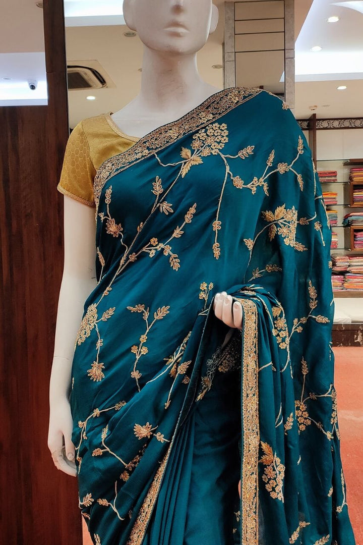 Chinon Saree In Green 