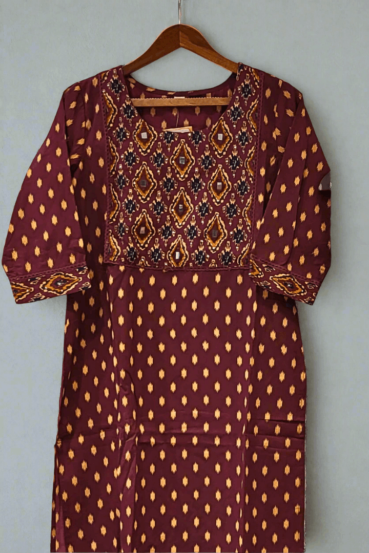 Cotton Salwar Kameez with Same Colour Bottom