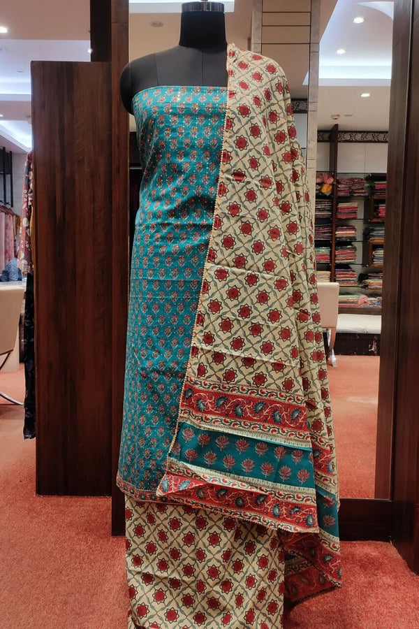 Cotton Dress Material With Printed Dupatta
