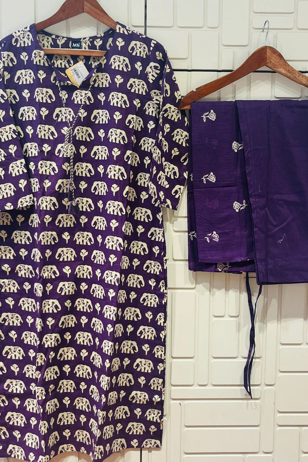 Readymade Cotton Suit with Dupatta