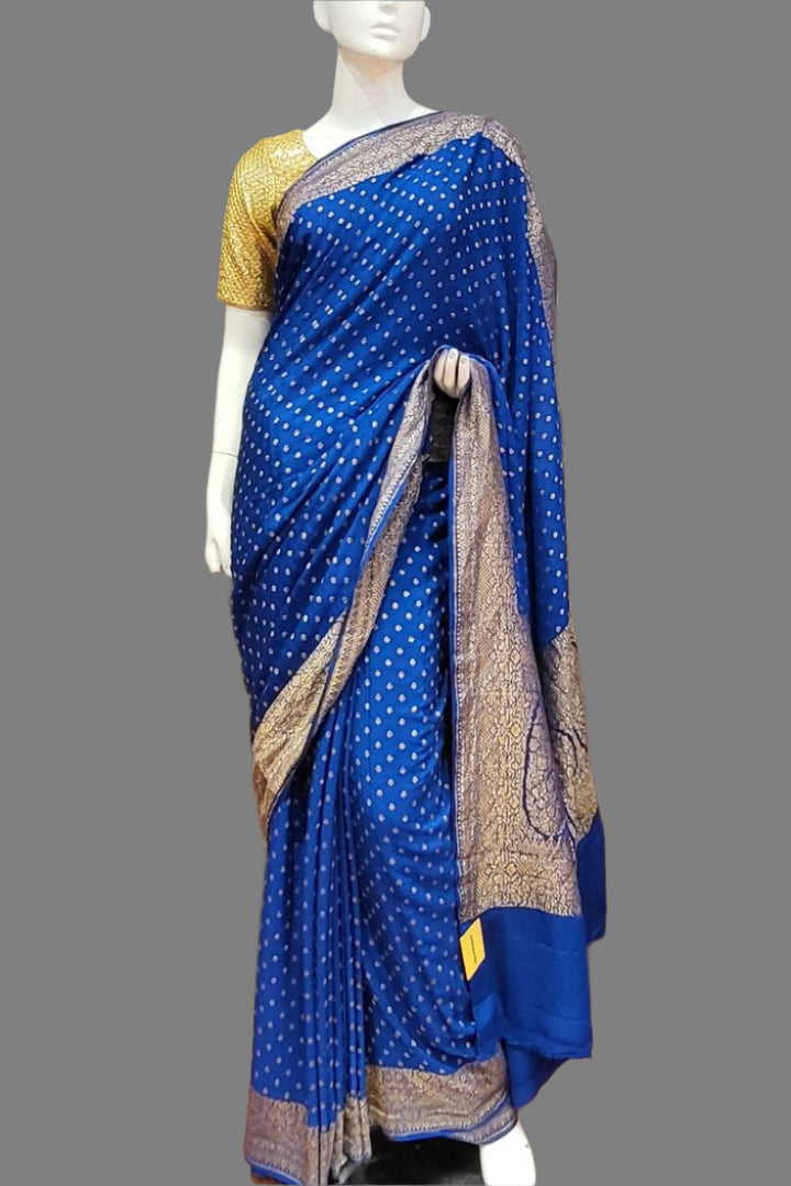 Crepe Khaddi Saree For Wedding Party