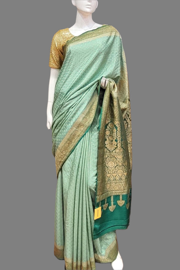 Traditional Saree in Crepe Khaddi for Wedding Party