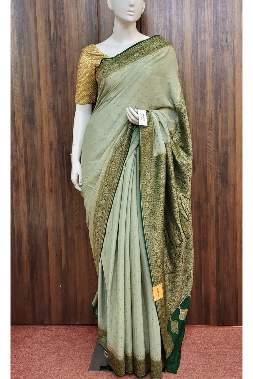 Crepe Silk Saree With Booti Work