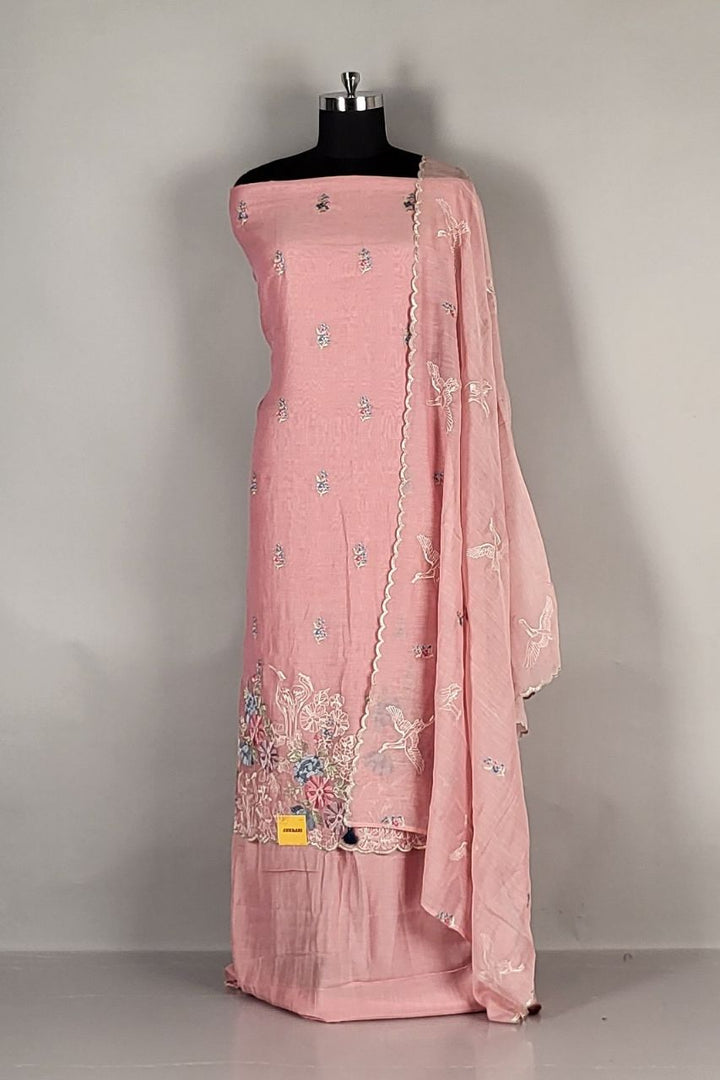 Dress Material for Salwar Suit in Pink Colour