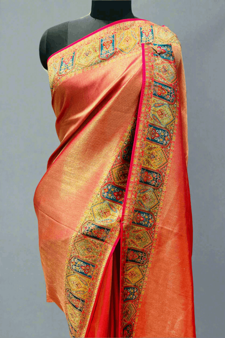 Silk Saree on Dual Shade for Partywear
