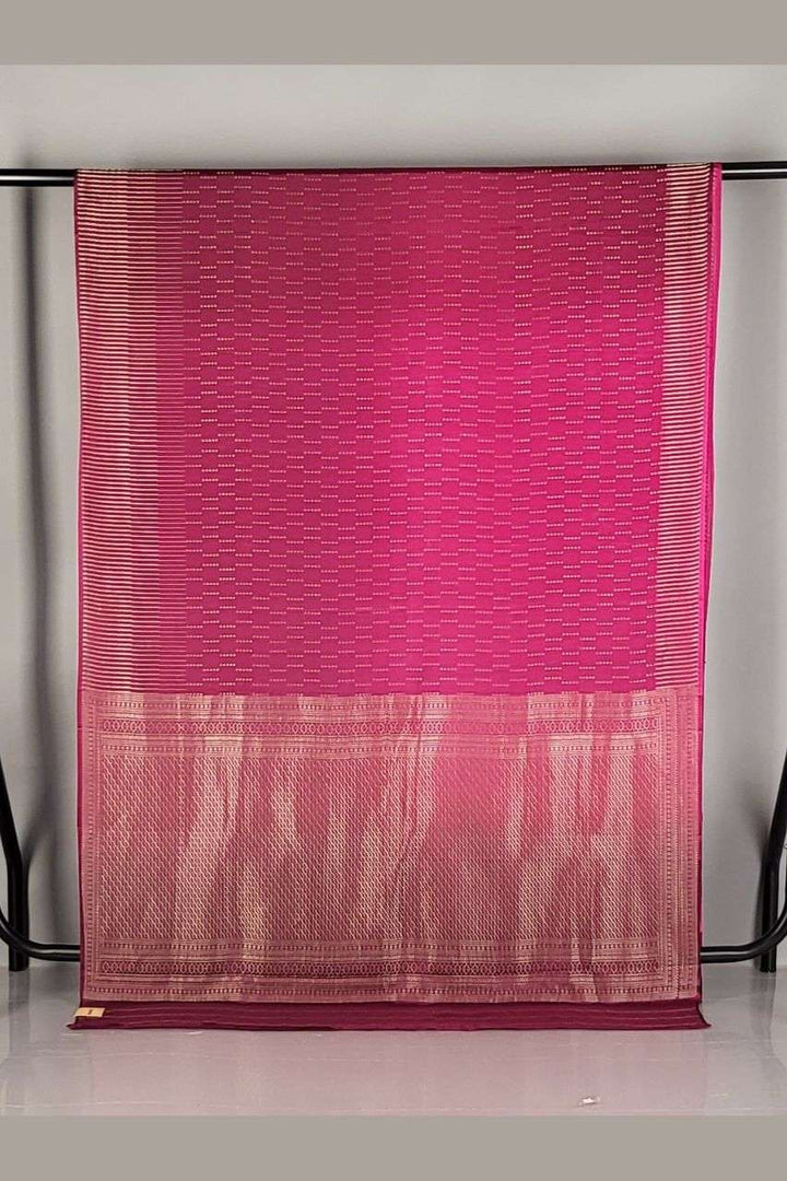 Durga Puja Silk Saree in Wine Colour