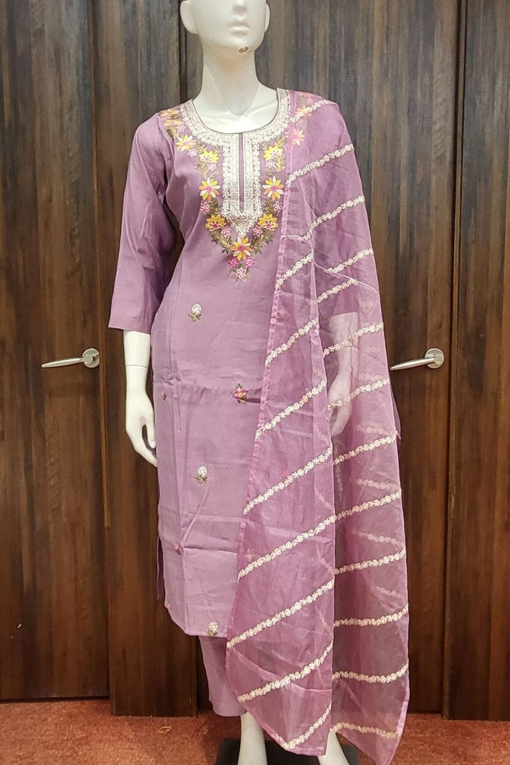 Salwar Suit for Party Wear- Mauve Colour