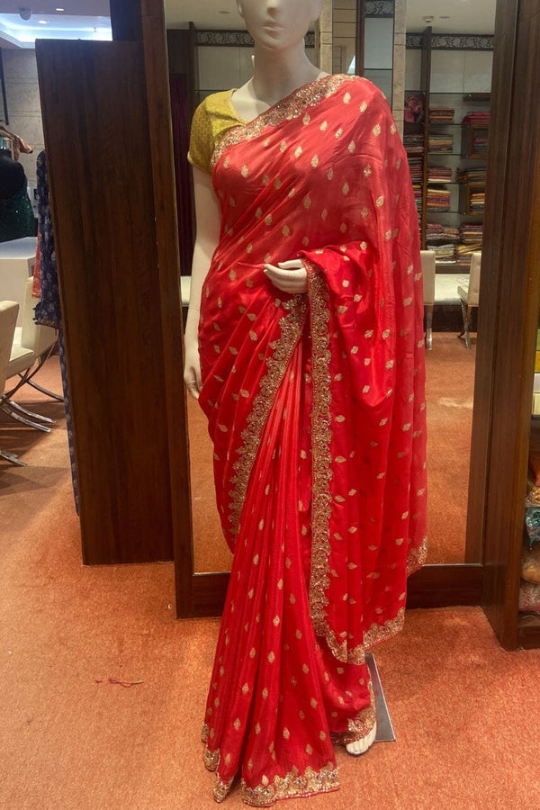 Fancy Saree With Gota Patti Work In Border