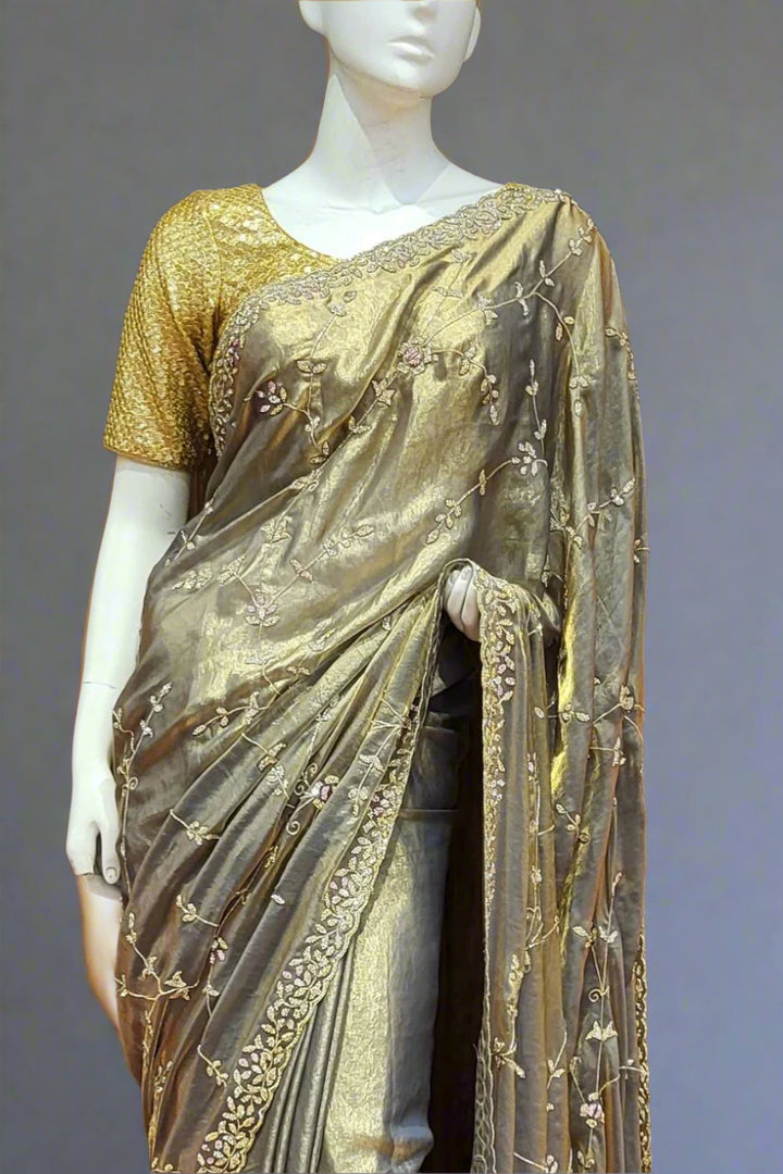 Evening Party Wear Saree in Tissue