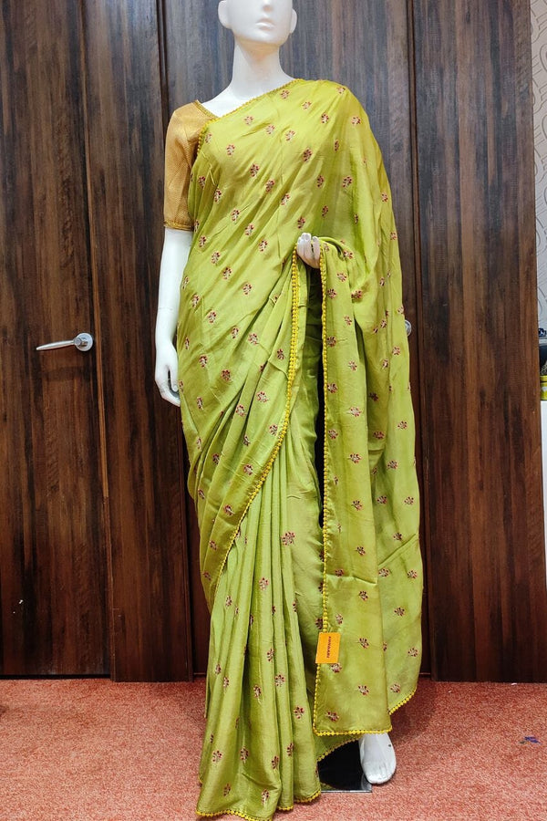 Fancy Silk Saree In Green