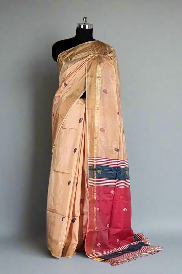 Bishnupur Katan Saree- Beige Colour