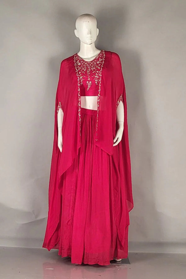 Fancy Lehenga Choli With Cape for Festival