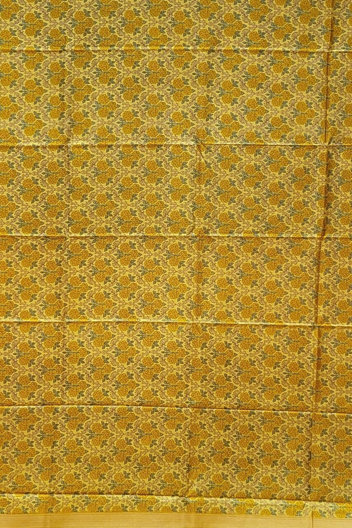 Mulberry Silk Saree for Haldi Ceremony Yellow Colour