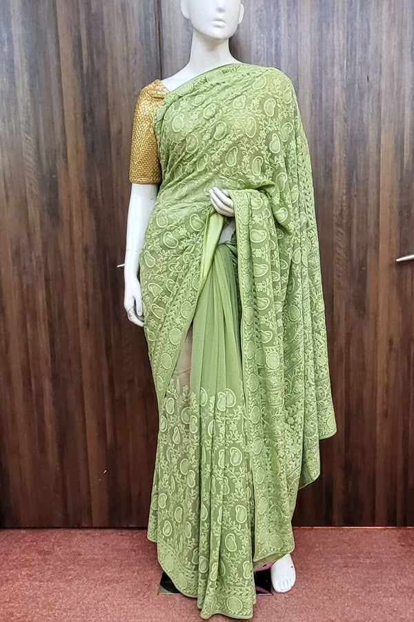 Georgette Saree In Green